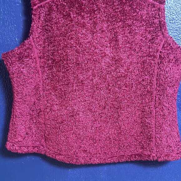 L.L. Bean Vest Full Zip Plush Burgundy Women's Size XL Zippered Pockets Casual - Picture 6 of 11